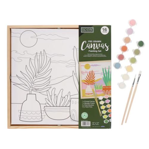 Icon Pre-Drawn Canvas Painting Set