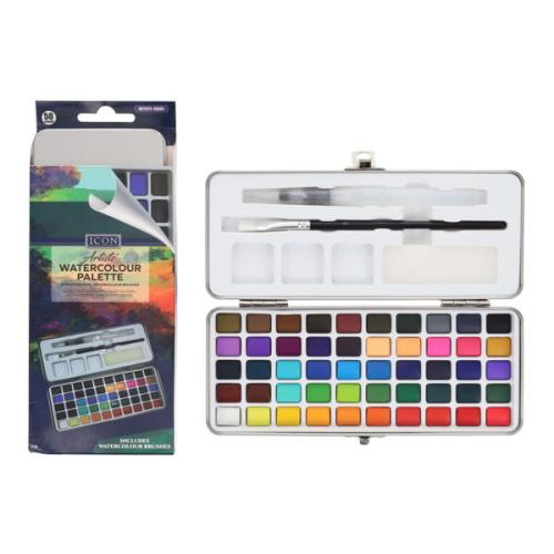 Icon Artists Watercolour Palette & Professional Watercolour Brushes