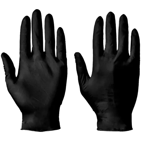 Purely Protect Black Nitrile Gloves Medium Pack x 100 Gloves
