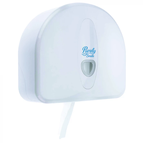 Purely Smile Jumbo Toilet Roll Plastic Dispenser White
