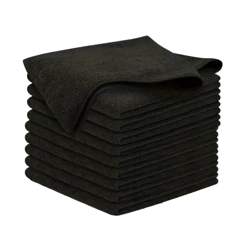 Purely Smile Microfibre Cloths Black Pack of 10