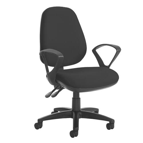 Operator Chair High Back 2 Lever Fixed Arms Charcoal