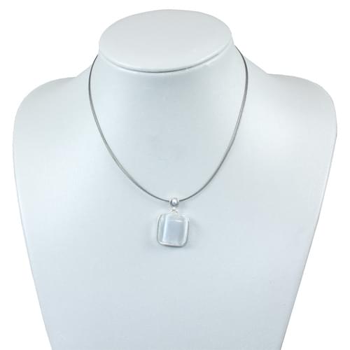 Pretty Silver & White Pendant Fashion Necklace 16