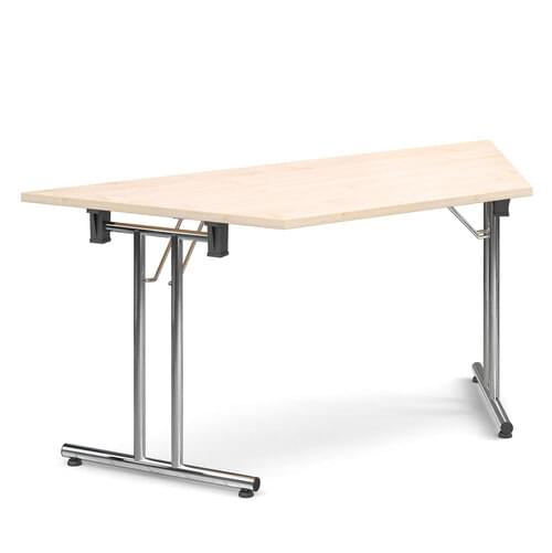 Trapezoidal Deluxe Folding Leg Table 1600mm x 694mm Maple
