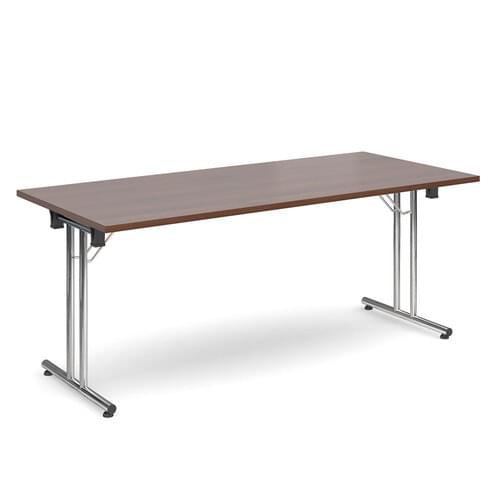 Rectangular Deluxe Folding Leg Table 1800mm x 800mm Walnut