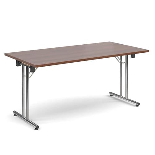 Rectangular Deluxe Folding Leg Table 1600mm x 800mm Walnut