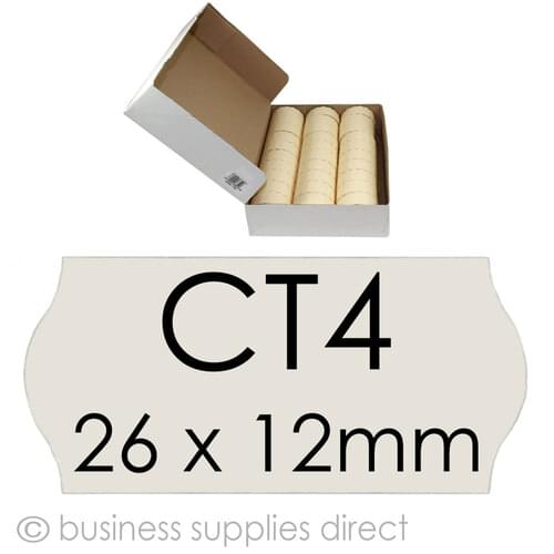 Lynx CT4 26x12mm Pricing Gun Labels White Removable 45K
