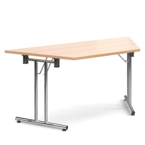Trapezoidal Deluxe Folding Leg Table 1600mm x 694mm Beech