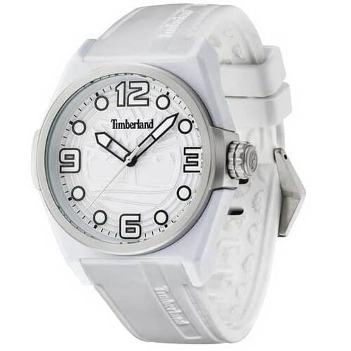 Timberland Radler Mens Quartz Analogue White Silicone Watch