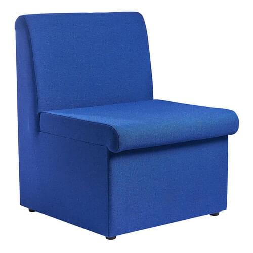 Modular Reception Chair With No Arms 580mm Wide Blue