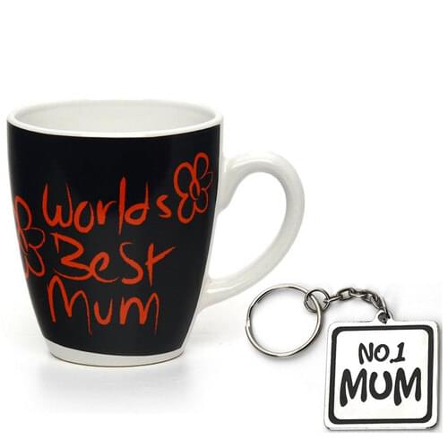 Worlds Best Mum Mug and Keyring Set