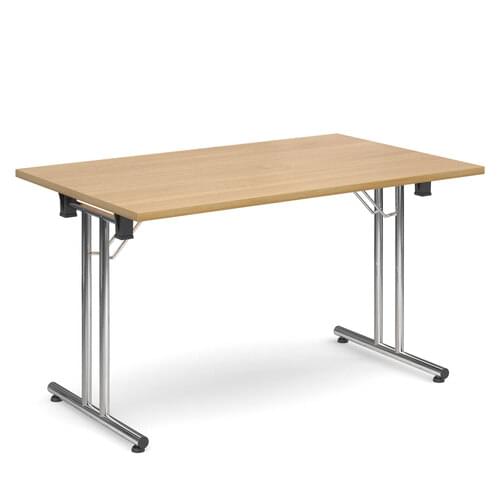 Rectangular Deluxe Folding Leg Table 1300mm x 800mm Oak