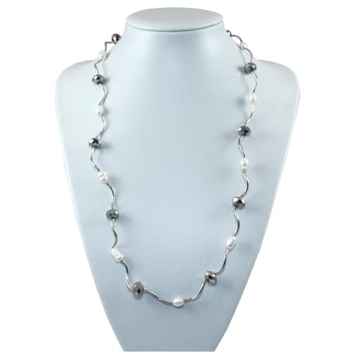 Contemporary Silver Beaded  Fashion Necklace 20