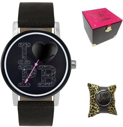 Paul's Boutique Women's Quartz Watch with Black Dial Analogue Display & Black PU Strap