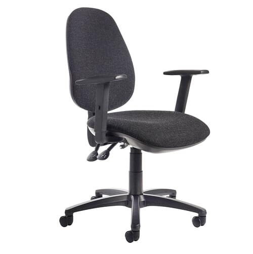 Operator Chair High Back 2 Lever Adjustable Arms Charcoal