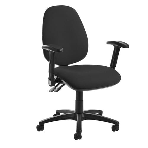 Operator Chair High Back 2 Lever Folding Arms Charcoal