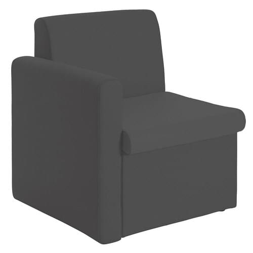 Modular Reception Chair With Right Arm 675mm Wide Charcoal