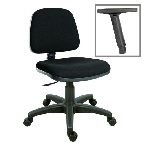 Operator Chair Medium Back 1 Lever Adjustable Arms Black