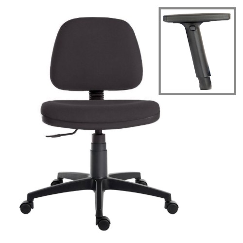 Operator Chair Medium Back 1 Lever Adjustable Arms Black
