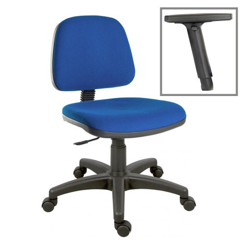 Operator Chair Medium Back 1 Lever Adjustable Arms Blue