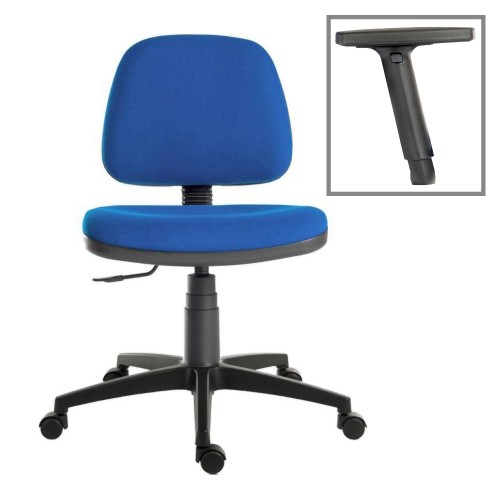 Operator Chair Medium Back 1 Lever Adjustable Arms Blue