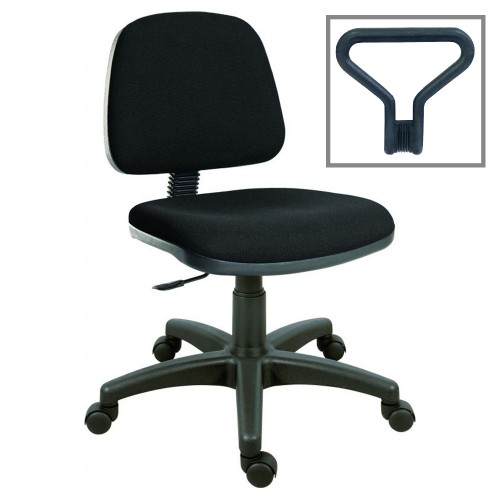 Operator Chair Medium Back 1 Lever Fixed Arms Black