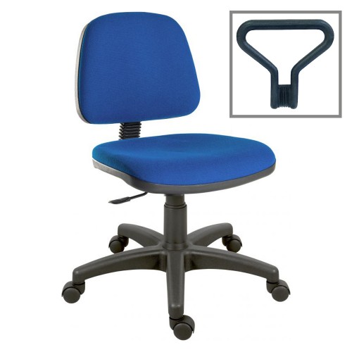 Operator Chair Medium Back 1 Lever Fixed Arms Blue