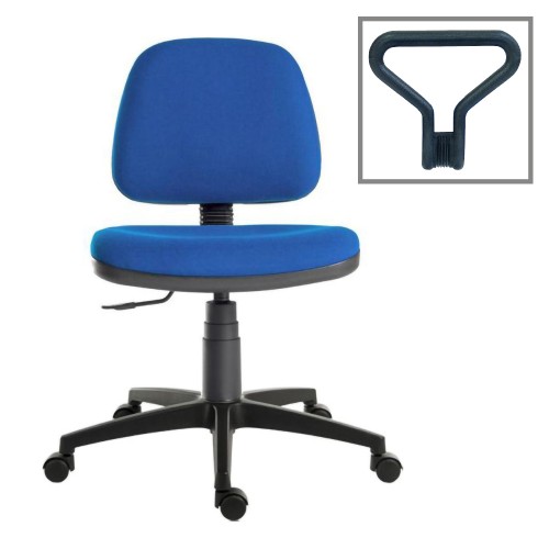 Operator Chair Medium Back 1 Lever Fixed Arms Blue
