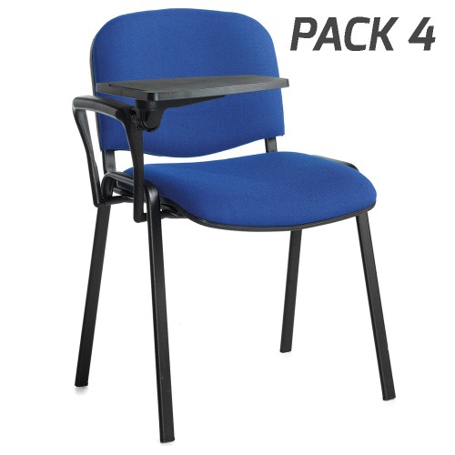 Conference Chairs with Writing Kit Fabric Blue Pack of 4