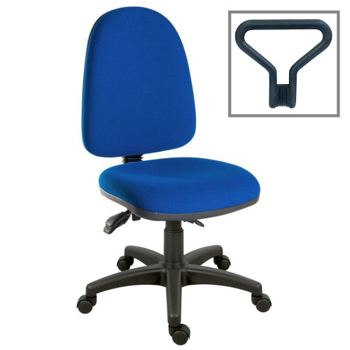 Operator Chair High Back 3 Lever Fixed Arms Blue