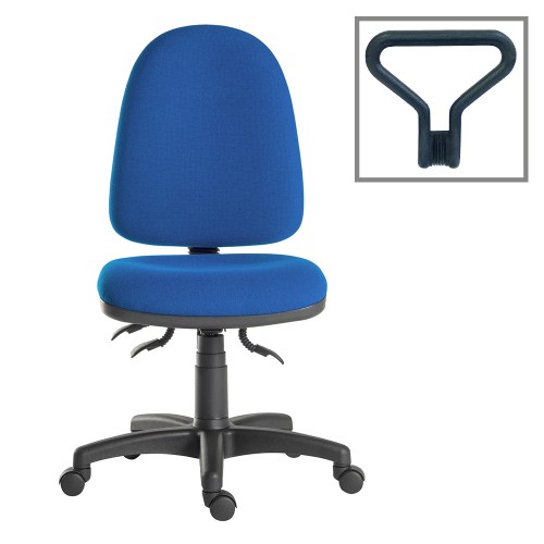Operator Chair High Back 3 Lever Fixed Arms Blue