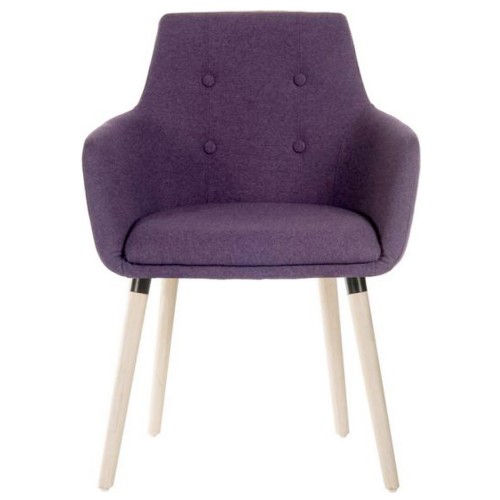 Reception Chair Soft Brushed Fabric Plum