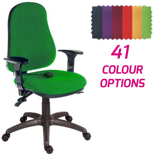 Operator Chair 24 Hour Pump Up Lumbar High Back 4 Lever Adjustable Arms SPECIAL COLOURS