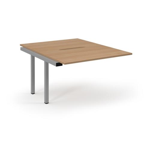 Bench Desk Back to Back Add-On 1200 x 1600mm Silver Frame Scallop Beech Top