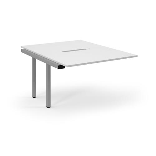 Bench Desk Back to Back Add-On 1200 x 1600mm Silver Frame Scallop White Top