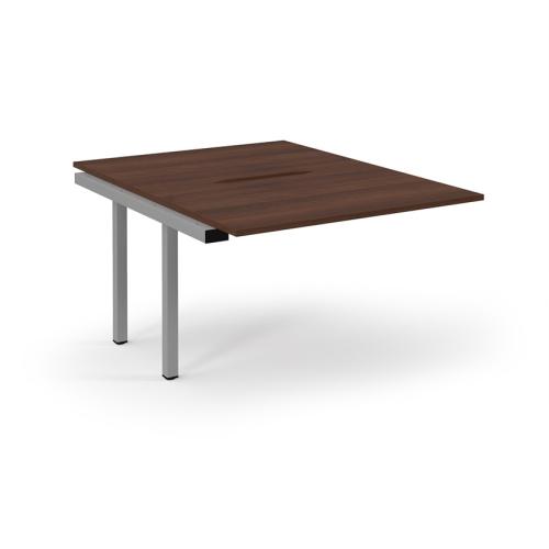 Bench Desk Back to Back Add-On 1200 x 1600mm Silver Frame Scallop Walnut Top