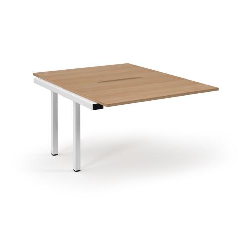 Bench Desk Back to Back Add-On 1200 x 1600mm White Frame Scallop Beach Top
