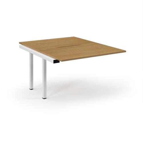 Bench Desk Back to Back Add-On 1200 x 1600mm White Frame Scallop Oak Top