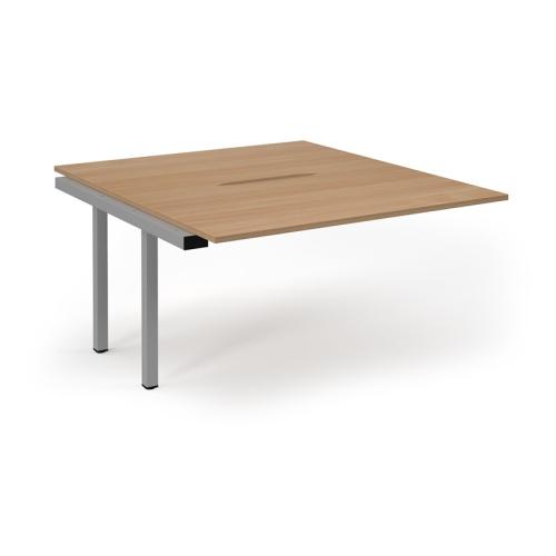 Bench Desk Back to Back Add-On 1400 x 1600mm Silver Frame Scallop Beach Top