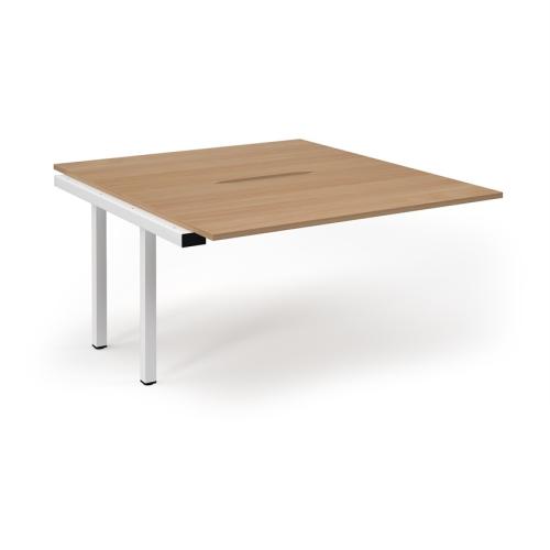 Bench Desk Back to Back Add-On 1400 x 1600mm Silver Frame Scallop Beach Top