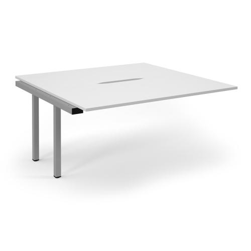 Bench Desk Back to Back Add-On 1600 x 1600mm Silver Frame Scallop White Top