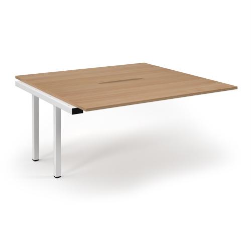 Bench Desk Back to Back Add-On 1600 x 1600mm White Frame Scallop Beech Top