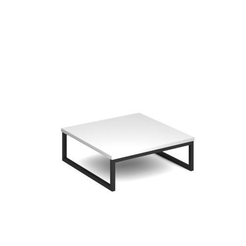 Square Coffee Table 700mm x 700mm Black Frame White
