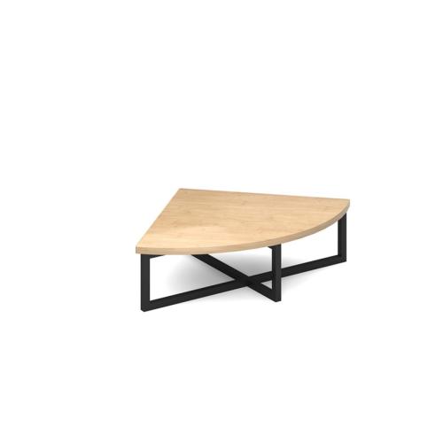 Quarter Circle Coffee Table 700mm x 700mm Black Frame Kendal Oak