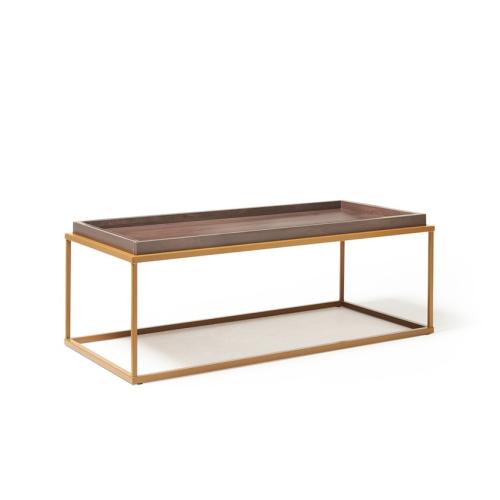 Rectangular Coffee Table 1100 x 500 x 418mm with Matt Gold Steel Frame and Venus Top
