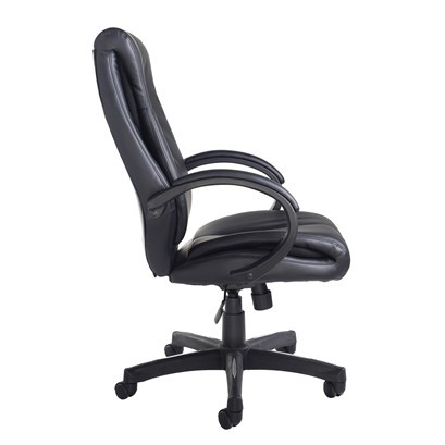 Managers Chair High Back Upholstered Arms Faux Leather Black