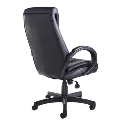 Managers Chair High Back Upholstered Arms Faux Leather Black
