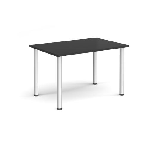Rectangular Radial Leg Table 1200 x 800mm Silver Legs Black
