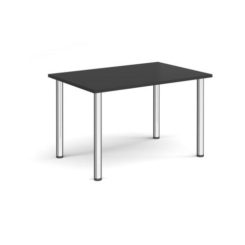 Rectangular Radial Leg Table 1200 x 800mm Chrome Legs Black