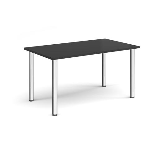 Rectangular Radial Leg Table 1400 x 800mm Chrome Legs Black